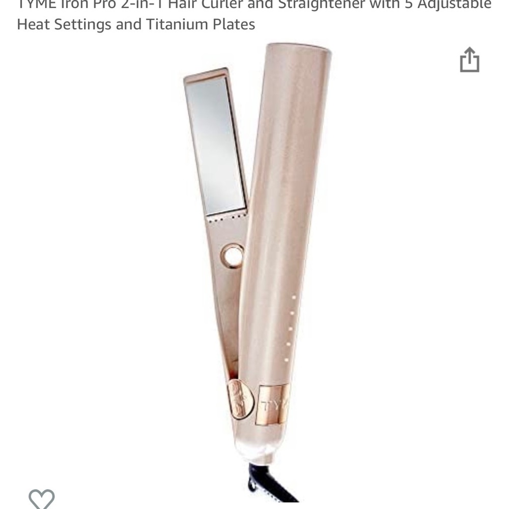 TYME Iron Pro 2 in 1 Hair Curler and Straightener